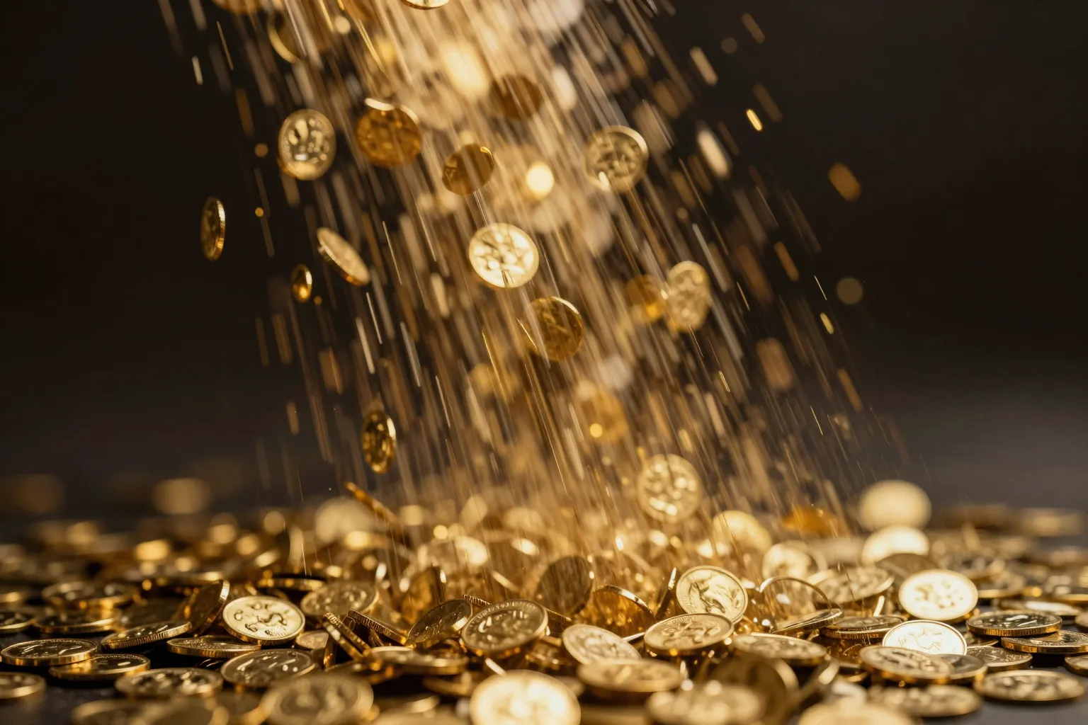 老虎機累積彩金派彩金幣傾瀉示意